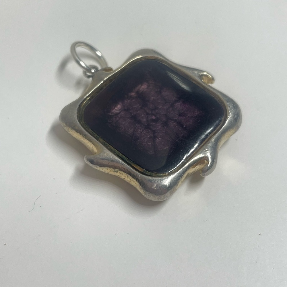 Silver and Purple Cufflink Pendant - Picture 7 of 10